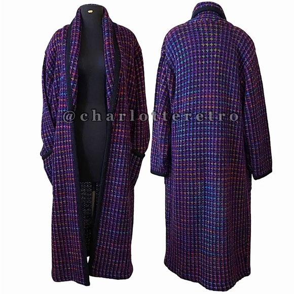 90s vtg IB Diffusion Sweater Duster w Pockets - Picture 1 of 12